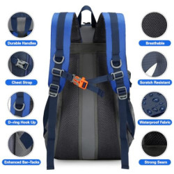 Besrina Wanderrucksack 40L, Herren Damen Wasserdichter Rucksack Trekkingrucksack Reiserucksack, Outdoorrucksack mit Reflexstr