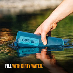 GRAYL UltraPress Wasserfilter & Filterflasche für Wandern, Rucksacktouren und Reisen  Forest Blue 