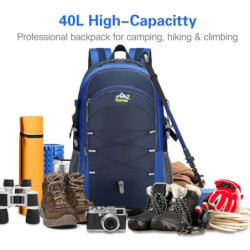 Besrina Wanderrucksack 40L, Herren Damen Wasserdichter Rucksack Trekkingrucksack Reiserucksack, Outdoorrucksack mit Reflexstr