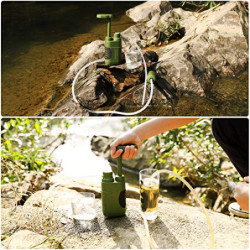 Purewell Wasserfilter Outdoor mit Austauschbarem Kohle-Wasserfilter 0,01 Mikron, 4 Filterstufen, tragbare Outdoor Notfall und