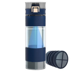 GOSOIT UV Notfall Outdoor Trinkwasserfilter Camping Survival Wasserfilter Flasche mit Filter Wasserreiniger Filtration für Wa