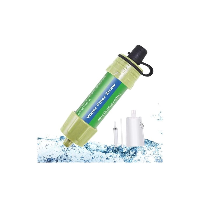 Lixada Wasserfilter, 5000L Mini Wasserfilter für Outdoor Camping, Stroh Trinkwasserfilter Wasser Filtrationssystem Wasserrein
