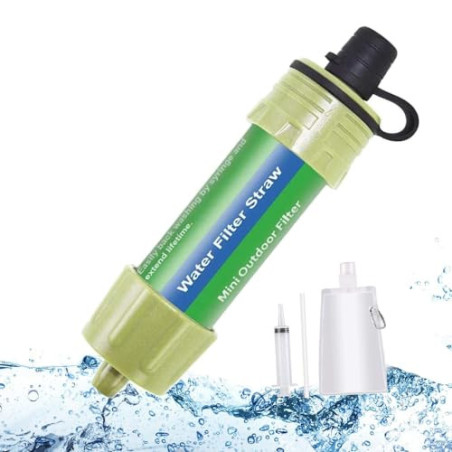 Lixada Wasserfilter, 5000L Mini Wasserfilter für Outdoor Camping, Stroh Trinkwasserfilter Wasser Filtrationssystem Wasserrein