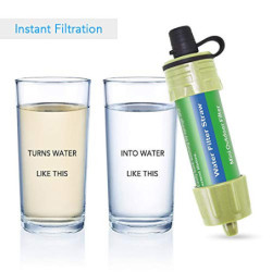 Lixada Wasserfilter, 5000L Mini Wasserfilter für Outdoor Camping, Stroh Trinkwasserfilter Wasser Filtrationssystem Wasserrein