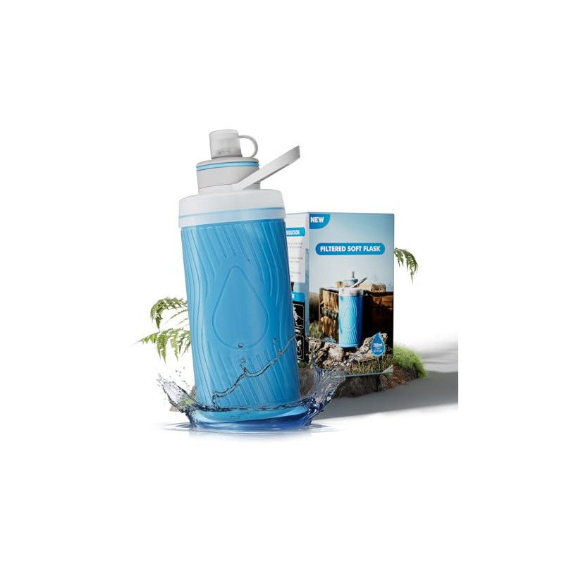 Joypur Wasserfilter Outdoor Survival - Faltbare Trinkwasserfilter Outdoor Trinkflasche mit Filter 700 ml Weiche Wasserflasche Joypur Wasserfilter Outdoor Survival - Faltbare Trinkwasserfilter Outdoor Trinkflasche mit Filter 700 ml Weiche Wasserflasche