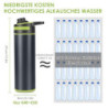 Wasserfilterflasche, 800ML Outdoor Wasserfilter Flasche mit 1500L Filterkapazität I entfernt 99,99% Aller Bakterien und Keime