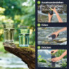 Wasserfilterflasche, 800ML Outdoor Wasserfilter Flasche mit 1500L Filterkapazität I entfernt 99,99% Aller Bakterien und Keime