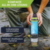 Wasserfilterflasche, 800ML Outdoor Wasserfilter Flasche mit 1500L Filterkapazität I entfernt 99,99% Aller Bakterien und Keime