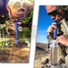 BAYTIZ ® Wasserfilter Outdoor + Trinkflasche - Wasser Filter Strohhalm Survival Kit Wandern Camping Ausrüstung Wasserflasche 
