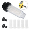 Wasserfilter Gartenschlauch, 3/4 Zoll Wasser Vorfilter Wasserfilter Set mit 5 Filtereinsatz + 2 Schnelladapter für Hochdruckr