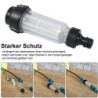 Wasserfilter Gartenschlauch, 3/4 Zoll Wasser Vorfilter Wasserfilter Set mit 5 Filtereinsatz + 2 Schnelladapter für Hochdruckr