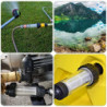 Wasserfilter Gartenschlauch, 3/4 Zoll Wasser Vorfilter Wasserfilter Set mit 5 Filtereinsatz + 2 Schnelladapter für Hochdruckr