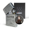 Zippo Feuerzeug mit Gravur – personalisiertes Geschenk Lighter mit Namen und Geburtsjahr – Geschenkidee/Geschenke für Mann, P