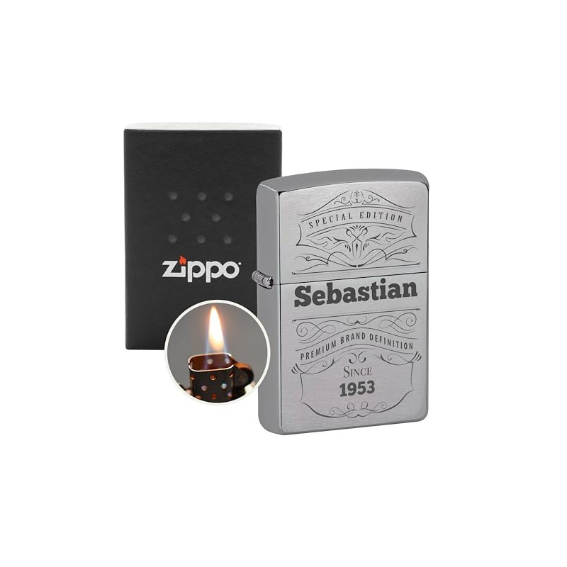 Zippo Feuerzeug mit Gravur - personalisiertes Zippo mit Gravur - Männer Geschenke Weihnachten - Papa Geschenk - Vater Geschen