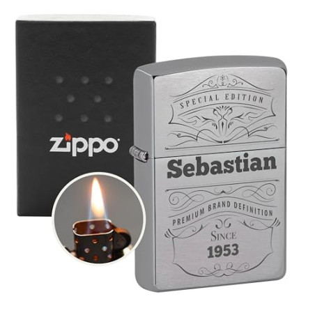 Zippo Feuerzeug mit Gravur - personalisiertes Zippo mit Gravur - Männer Geschenke Weihnachten - Papa Geschenk - Vater Geschen