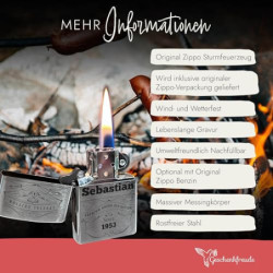 Zippo Feuerzeug mit Gravur - personalisiertes Zippo mit Gravur - Männer Geschenke Weihnachten - Papa Geschenk - Vater Geschen