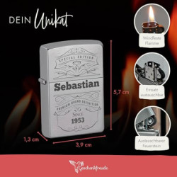 Zippo Feuerzeug mit Gravur - personalisiertes Zippo mit Gravur - Männer Geschenke Weihnachten - Papa Geschenk - Vater Geschen