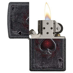 Zippo ACE Benzinfeuerzeug, Messing, Edelstahloptik, 1 x 6 x 6 cm