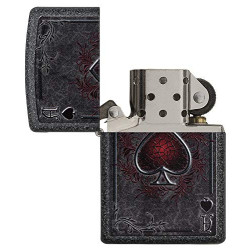 Zippo ACE Benzinfeuerzeug, Messing, Edelstahloptik, 1 x 6 x 6 cm