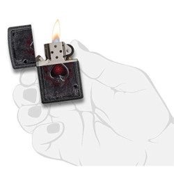 Zippo ACE Benzinfeuerzeug, Messing, Edelstahloptik, 1 x 6 x 6 cm