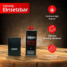 Zippo-Store Zippo Sturmfeuerzeug Geschenk-Set - 1 Flasche Benzin  125ml  - 6 Feuersteine - mit Gravur - inkl. Geschenketui - 