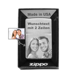 Zippo Benzinfeuerzeug mit Gravur, Männer zu Weihnachten, Vatertag, Geburtstage. Ideal für Papa und Bruder.  Foto+Text 