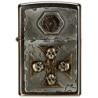 Zippo 15190 Sturmfeuerzeug 2004746 EMBLEM-LIGHTER VINTAGE STYLE WITH SKULL-CROSS , 5.8 x 3.8 x 2.0 cm, Silber