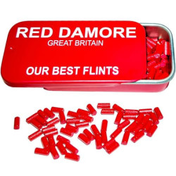 RED DAMORE Benzinfeuerzeug-Reparatur-Set – 50xFeuerzeug-Feuersteine, 5xnatürliche Baumwolle, 10xFeuerzeugdocht, 1xFilz-Pad, 1