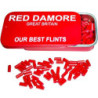 RED DAMORE Benzinfeuerzeug-Reparatur-Set – 50xFeuerzeug-Feuersteine, 5xnatürliche Baumwolle, 10xFeuerzeugdocht, 1xFilz-Pad, 1