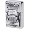Zippo Feuerzeug 2003977 Trucker Benzinfeuerzeug, Messing, Edelstahloptik, 1 x 3,5 x 5,5 cm