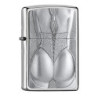 Zippo –– Girl with Corset – Chrome Brushed – Emblem Attached – Sturmfeuerzeug, nachfüllbar, in hochwertiger Geschenkbox, Brus