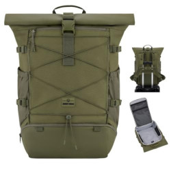 Johnny Urban Reiserucksack Damen & Herren Grün - Allen Travel L - 37L Rolltop Rucksack Groß Handgepäck - Idealer Backpack für