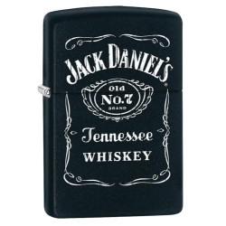 Zippo 2000409 Feuerzeug 60000604 Jack Daniels Old No 7 Brand Benzinfeuerzeug, Messing, black matte