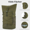 Johnny Urban Reiserucksack Damen & Herren Grün - Allen Travel L - 37L Rolltop Rucksack Groß Handgepäck - Idealer Backpack für