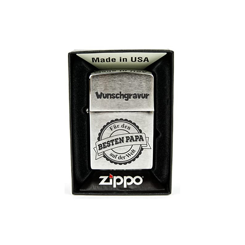 Zippo Feuerzeug mit Gravur - Zippo mit Gravur - Männer Geschenke Weihnachten - Papa Geschenk Weihnachten - Vater Geschenke We