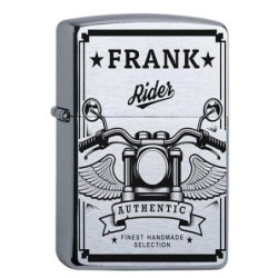 Zippo Benzinfeuerzeug mit Gravur Motorrad personalisiert mit Name für Motorradfahrer Biker Chopper Sturmfeuerzeug Chrome Brus