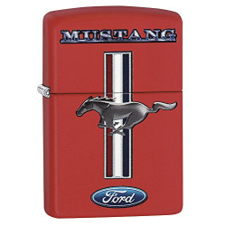Zippo Ford Mustang Benzinfeuerzeug, Messing, Edelstahloptik, 1 x 6 x 6 cm