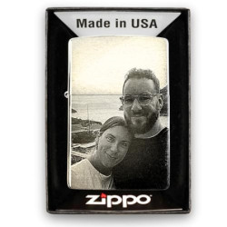 Feuerzeug mit Fotogravur & Wunschtext Compatible Zippo Personalisierte Gravur Benzinfeuerzeug windfest ideal als Individuelle