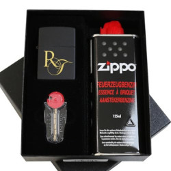 Feuerzeug Zippo mit Gravur, schwarz | Sturmfeuerzeug mit Initialen & Namen | Zippo personalisiert, Feuerzeug mit Gravur Zippo