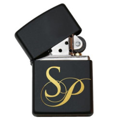 Feuerzeug Zippo mit Gravur, schwarz | Sturmfeuerzeug mit Initialen & Namen | Zippo personalisiert, Feuerzeug mit Gravur Zippo