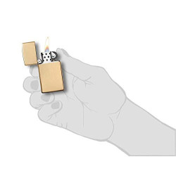 Zippo 1654B Feuerzeug 60001177 Polished Slim Benzinfeuerzeug, Messing, Brass high Polish, 1 x 3,5 x 5,5 cm