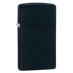 Zippo Feuerzeug PL 1618 Slim Black Matte Benzinfeuerzeug, Messing
