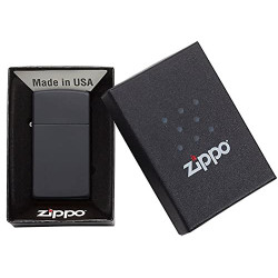 Zippo Feuerzeug PL 1618 Slim Black Matte Benzinfeuerzeug, Messing