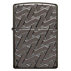 Zippo 49173 – Geometric Weave Design - Armor Black Ice - Sturmfeuerzeug, nachfüllbar, in hochwertiger Geschenkbox