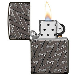 Zippo 49173 – Geometric Weave Design - Armor Black Ice - Sturmfeuerzeug, nachfüllbar, in hochwertiger Geschenkbox
