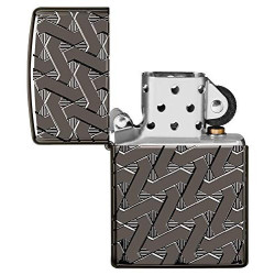 Zippo 49173 – Geometric Weave Design - Armor Black Ice - Sturmfeuerzeug, nachfüllbar, in hochwertiger Geschenkbox