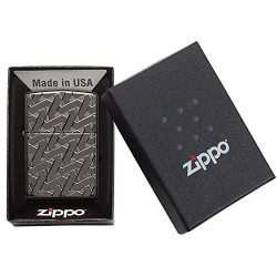 Zippo 49173 – Geometric Weave Design - Armor Black Ice - Sturmfeuerzeug, nachfüllbar, in hochwertiger Geschenkbox