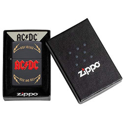 ZIPPO – Sturmfeuerzeug, AC/DC® High Voltage Rock and Roll, Laser Engraved/Color Image, Black Matte, nachfüllbar, in hochwerti