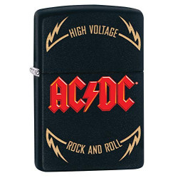ZIPPO – Sturmfeuerzeug, AC/DC® High Voltage Rock and Roll, Laser Engraved/Color Image, Black Matte, nachfüllbar, in hochwerti