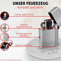PR Print Royal Benzin-Feuerzeug selbst gestalten - mit Name & Jahr gravieren - Limited Edition - Sturmfeuerzeug mit Gravur, B